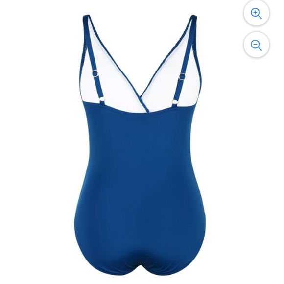 HILOR Braided Twist Tummy Control One Piece Swimsuit in Navy NWT - Picture 5 of 11